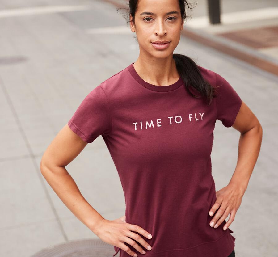 Tee Womens - Hoka One One Brand - Brown - EAXKFGQ-72